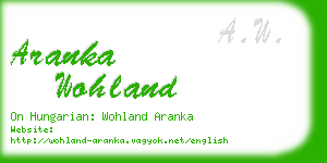 aranka wohland business card